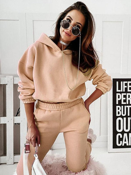 Casual sports hooded long-sleeved trousers two-piece suit SET - 808Lush