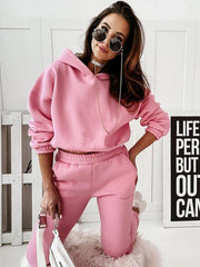 Casual sports hooded long-sleeved trousers two-piece suit SET - 808Lush