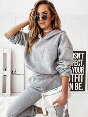 Casual sports hooded long-sleeved trousers two-piece suit SET - 808Lush