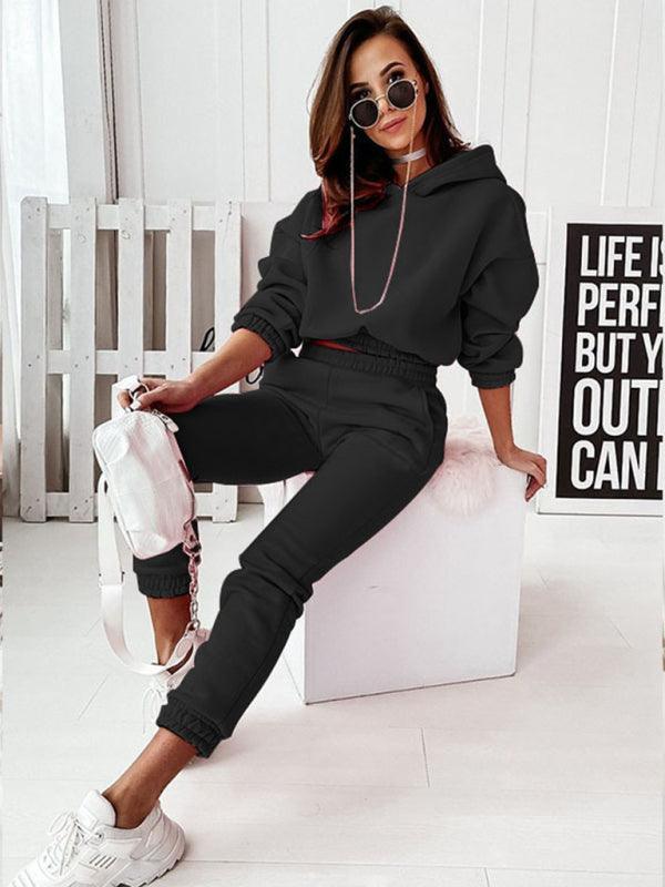 Casual sports hooded long-sleeved trousers two-piece suit SET - 808Lush