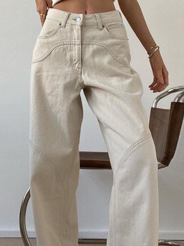 Casual straight loose slimming wide leg pants high waist floor mopping pants - 808Lush