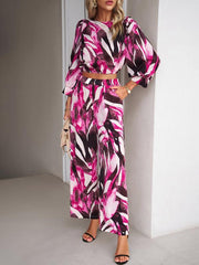 Casual vacation print trousers two-piece suit - 808Lush