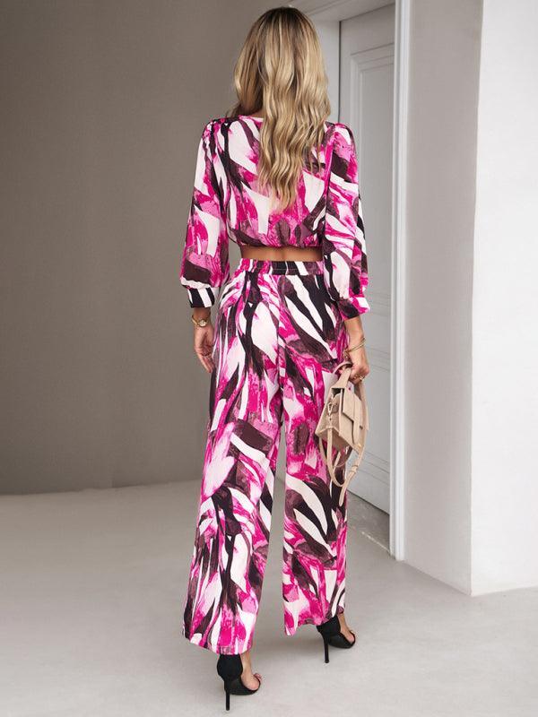 Casual vacation print trousers two-piece suit - 808Lush