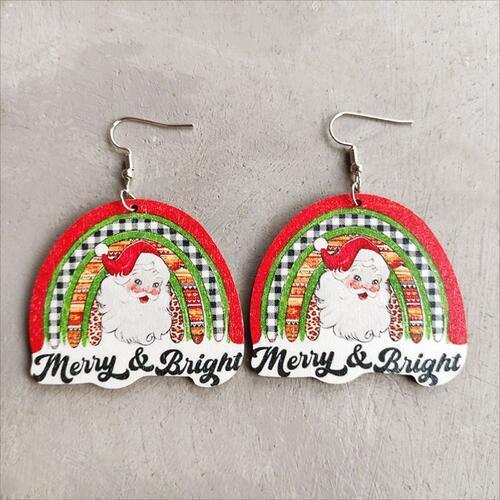 Christmas Themed Wood Dangle Earrings - 808Lush