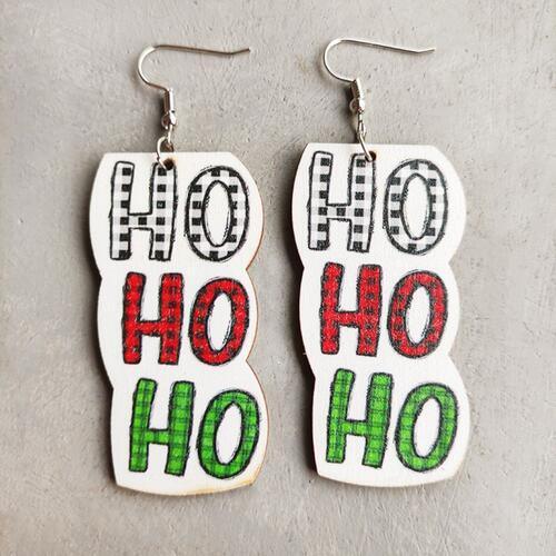 Christmas Themed Wood Dangle Earrings - 808Lush