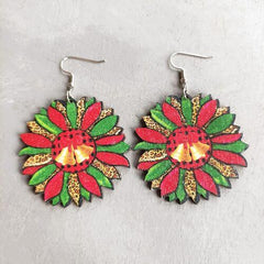 Christmas Themed Wood Dangle Earrings - 808Lush