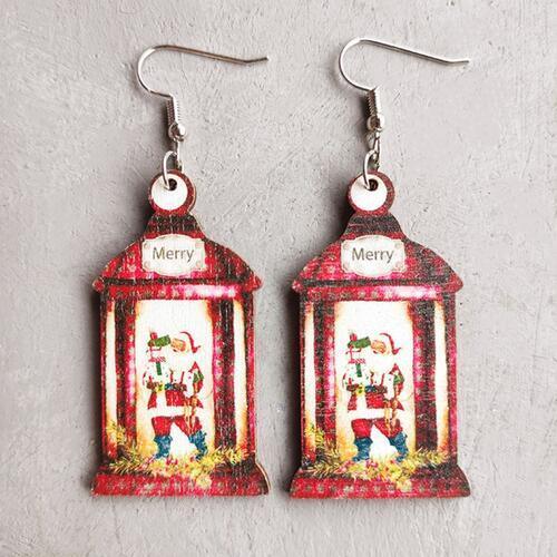 Christmas Themed Wood Dangle Earrings - 808Lush