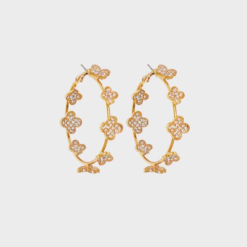 Circle Shape Rhinestone Alloy Earrings - 808Lush