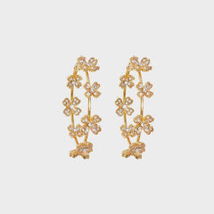 Circle Shape Rhinestone Alloy Earrings - 808Lush