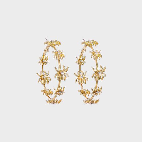 Circle Shape Rhinestone Alloy Earrings - 808Lush