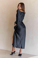 Cowl Neck Long Sleeve Maxi Dress - 808Lush