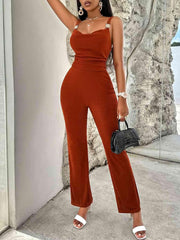 Cowl Neck Sleeveless Jumpsuit - 808Lush