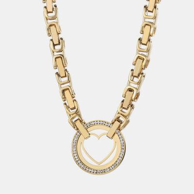 Cutout Heart Shape Inlaid Zircon Chain Necklace - 808Lush