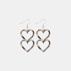 Cutout Heart Shape Wood Earrings - 808Lush