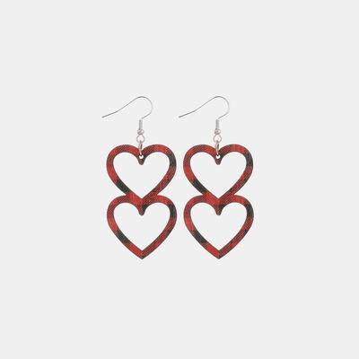 Cutout Heart Shape Wood Earrings - 808Lush