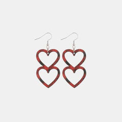 Cutout Heart Shape Wood Earrings - 808Lush