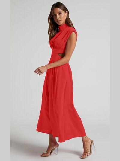 Cutout Mock Neck Sleeveless Dress - 808Lush