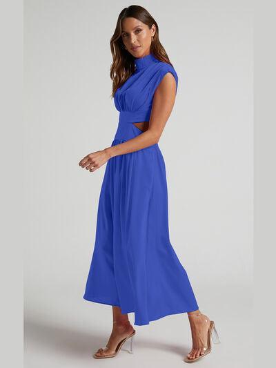 Cutout Mock Neck Sleeveless Dress - 808Lush