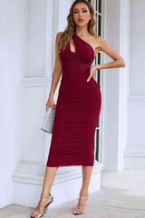 Cutout One-Shoulder Midi Bandage Dress - 808Lush