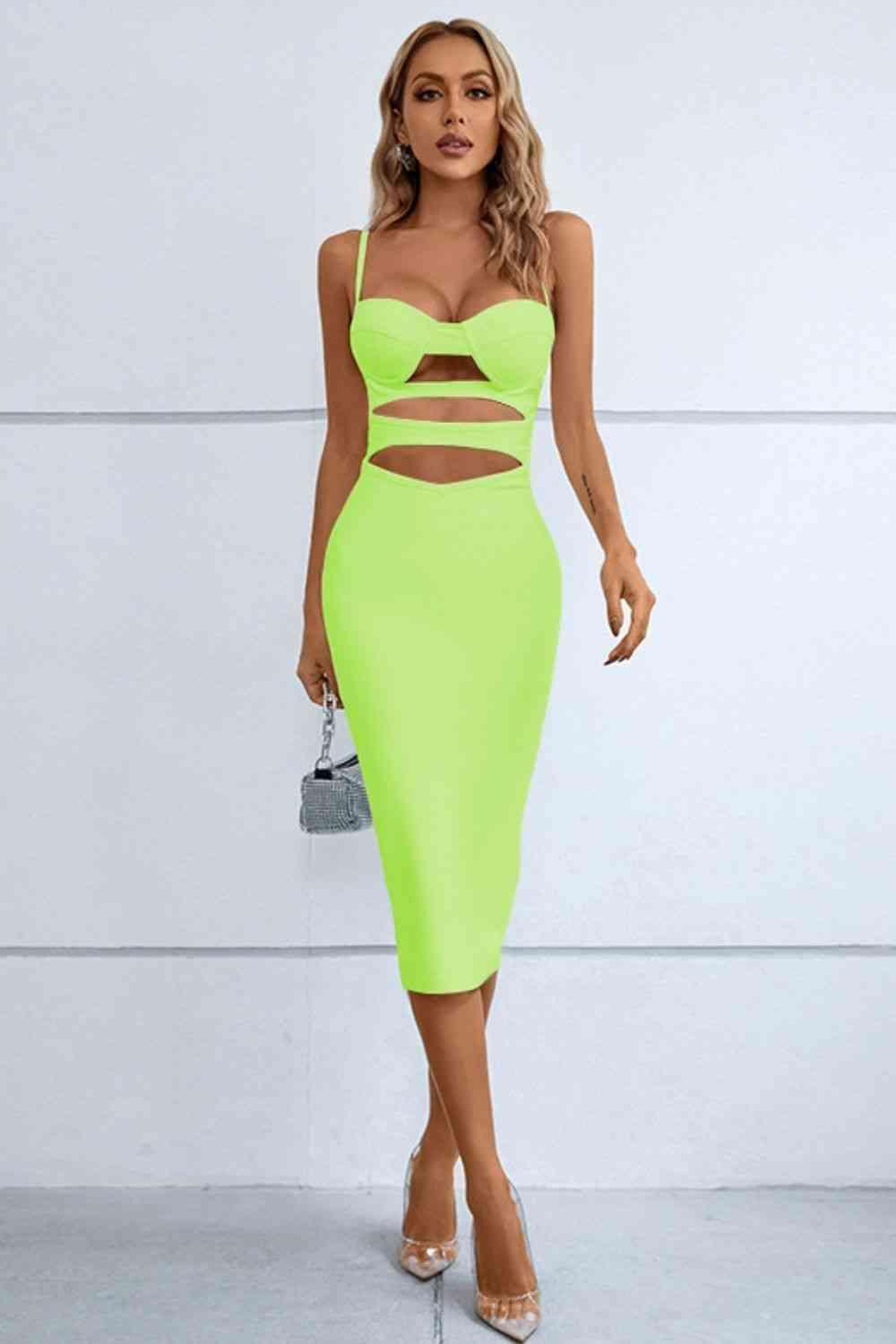 Cutout Spaghetti Strap Bodycon Dress - 808Lush