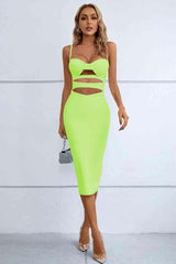 Cutout Spaghetti Strap Bodycon Dress - 808Lush