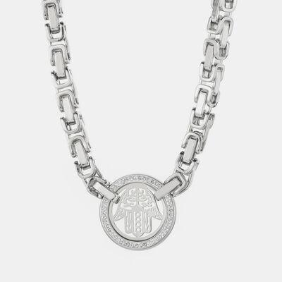 Cutout Stainless Steel Inlaid Zircon Necklace - 808Lush