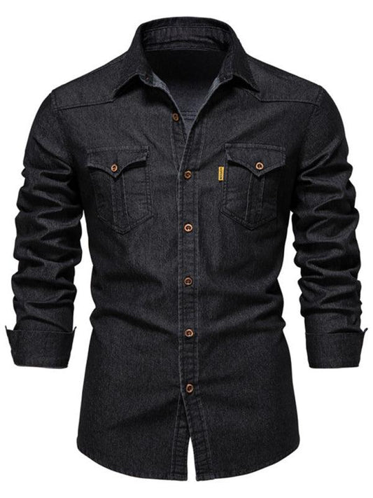 Men's shirt casual solid color non-iron men's long-sleeved shirt - 808Lush