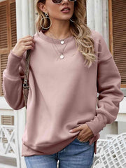 Dropped Shoulder Slit Sweatshirt - 808Lush