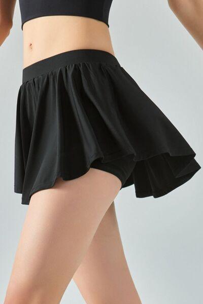 Elastic Waist Mini Active Skirt - 808Lush