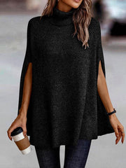 Fashion Sweater Turtleneck Loose Cape Sweater - 808Lush