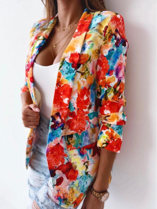 Fashion print spring coat Casual blazer - 808Lush