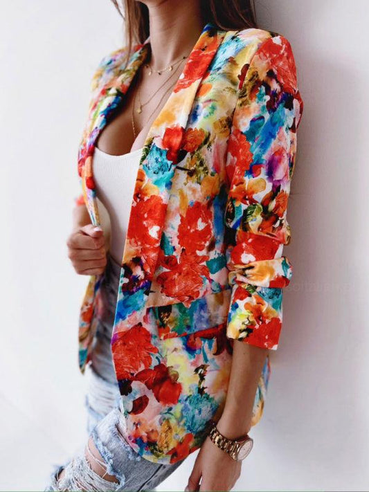 Fashion print spring coat Casual blazer - 808Lush