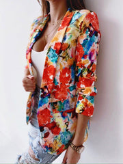 Fashion print spring coat Casual blazer - 808Lush