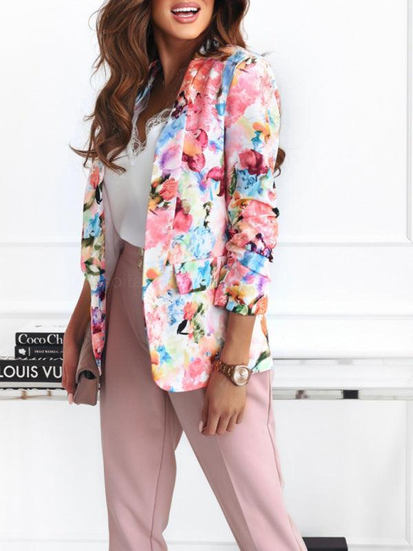 Fashion print spring coat Casual blazer - 808Lush