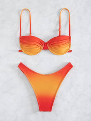 Female sexy suspenders gradient beach bikini - 808Lush