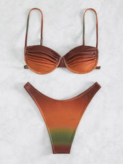 Female sexy suspenders gradient beach bikini - 808Lush