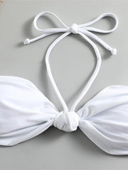 Feminine knot halterneck string bikini - 808Lush