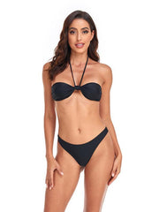 Feminine knot halterneck string bikini - 808Lush