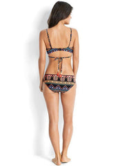 Feminine western style printed stretch elastic two piece bikini - 808Lush