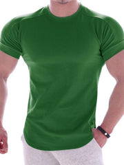 Fitness trendy brand quick-drying round neck elastic short-sleeved tight-fitting sports T-shirt - 808Lush