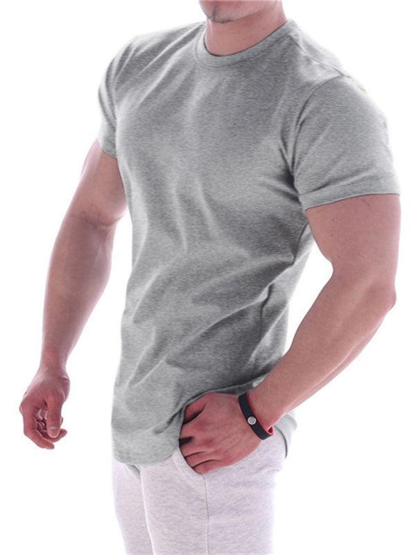 Fitness trendy brand quick-drying round neck elastic short-sleeved tight-fitting sports T-shirt - 808Lush