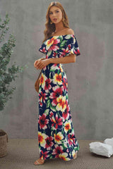 Floral Layered Off-Shoulder Maxi Dress - 808Lush