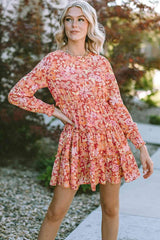 Floral Mini Dress Long Sleeve Tiered Dress - 808Lush