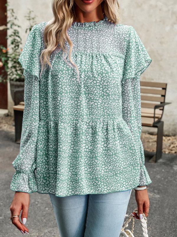 Floral Shirt Feminine Commuter Long Sleeve Top - 808Lush