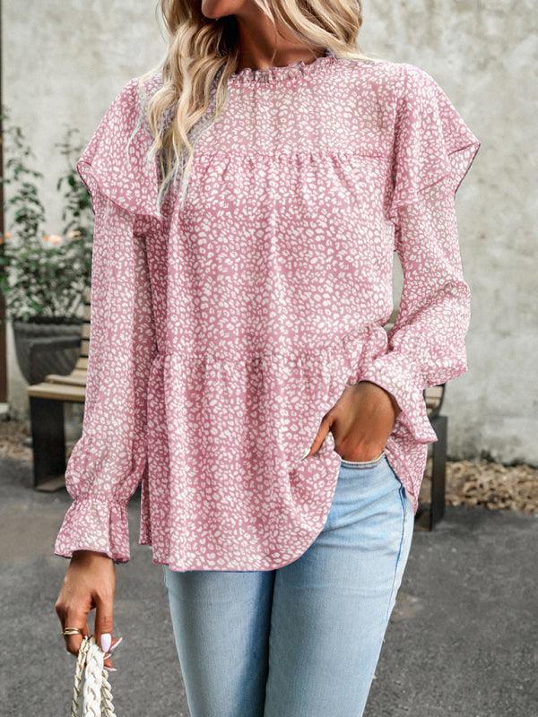 Floral Shirt Feminine Commuter Long Sleeve Top - 808Lush