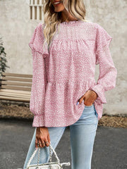 Floral Shirt Feminine Commuter Long Sleeve Top - 808Lush