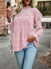 Floral Shirt Feminine Commuter Long Sleeve Top - 808Lush