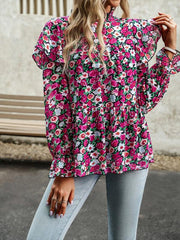 Floral Shirt Feminine Commuter Long Sleeve Top - 808Lush