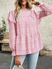 Floral Shirt Feminine Commuter Long Sleeve Top - 808Lush