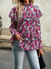 Floral Shirt Feminine Commuter Long Sleeve Top - 808Lush